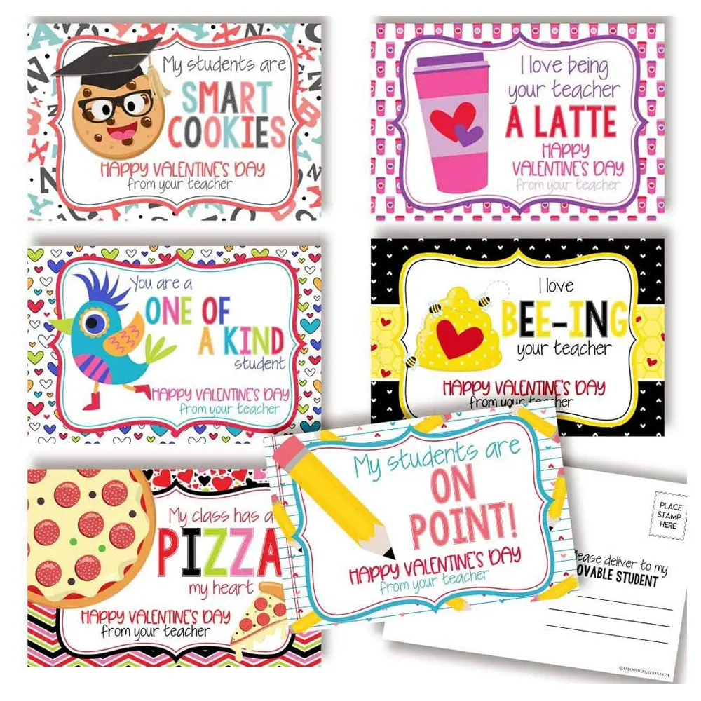 Valentine's Day Postcards for Teachers to Give to Students