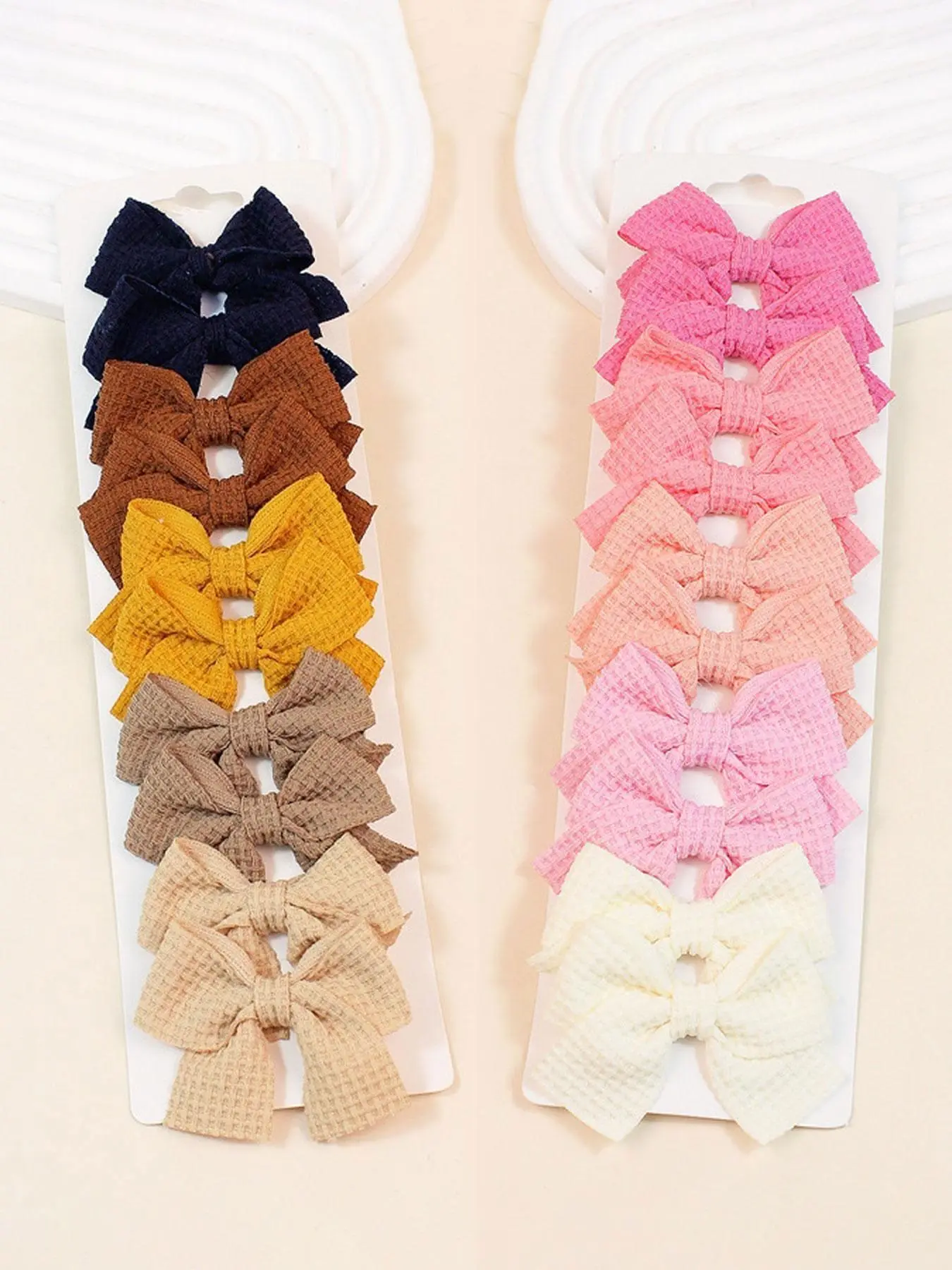 20pcs Waffle Bow Hair Clips for Women & Girls, Soft Textured Hair Accessories Set, Minimalist Solid Color Butterfly Clips for Party, Daily Wear & Gifts, Decorative Hair Clips, Hair Bows