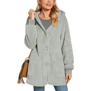 Sports & Outdoors Bestbee Warm Fleece Jackets for Women, Fuzzy Hooded Casual Coats Lidies 2025 Cardigan Sweaters Outerwear with Pockets