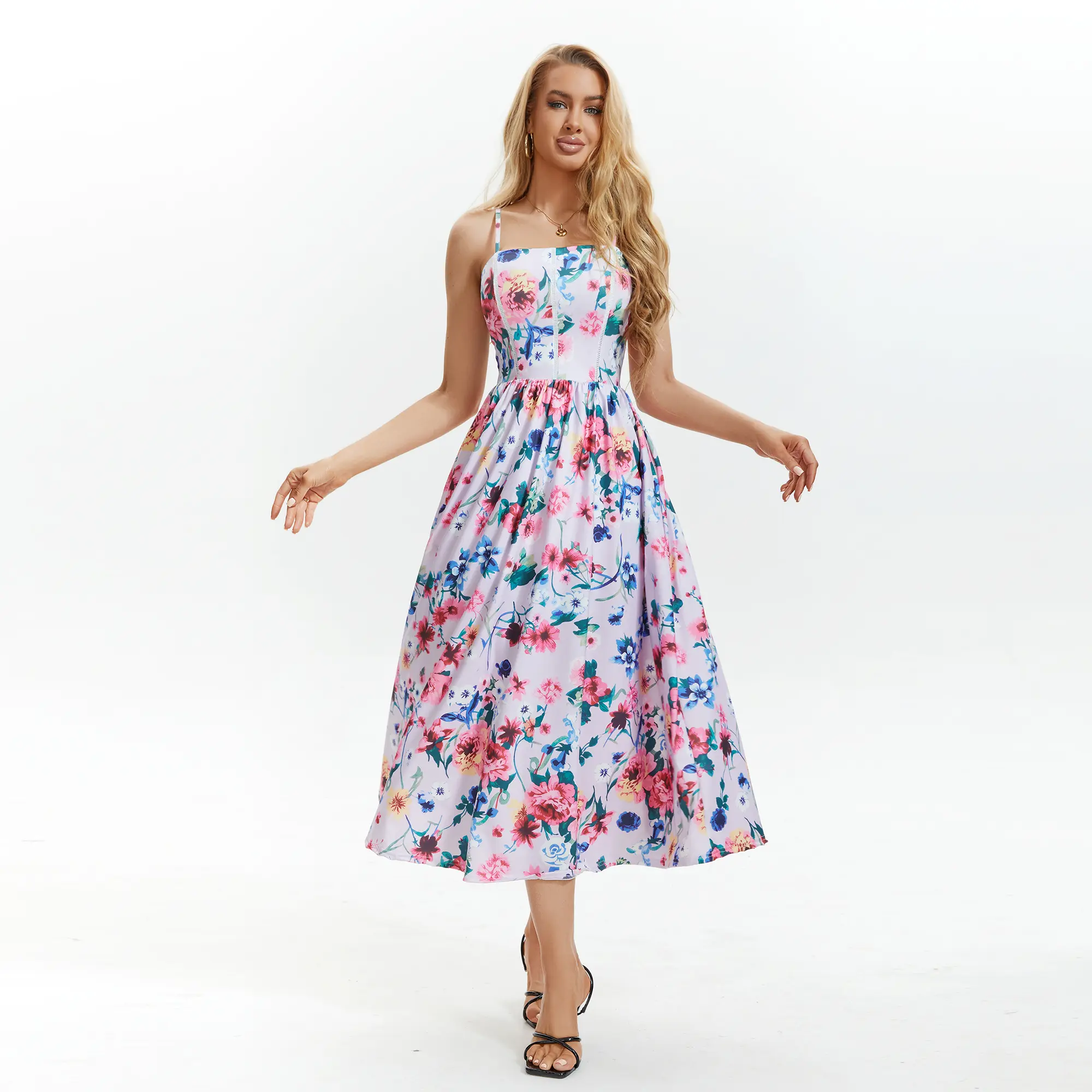 APUYO Women's Stylish Floral Summer Dress Vintage-Inspired Midi Dress (with Pockets) featuring Delicate Spaghetti Straps; an Ideal Choice for Beach Vacations, Casual Outings, and Romantic Dinners. - TikTok Shop APUYO Women's Stylish Floral Summer Dress Vintage-Inspired Midi Dress (with Pockets) featuring Delicate Spaghetti Straps; an Ideal Choice for Beach Vacations, Casual Outings, and Romantic Dinners. - TikTok Shop