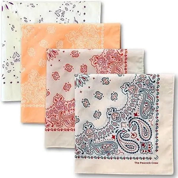 Premium Soft Cotton Bandanas Pack for Men and Women Paisley 22 x 22 inches