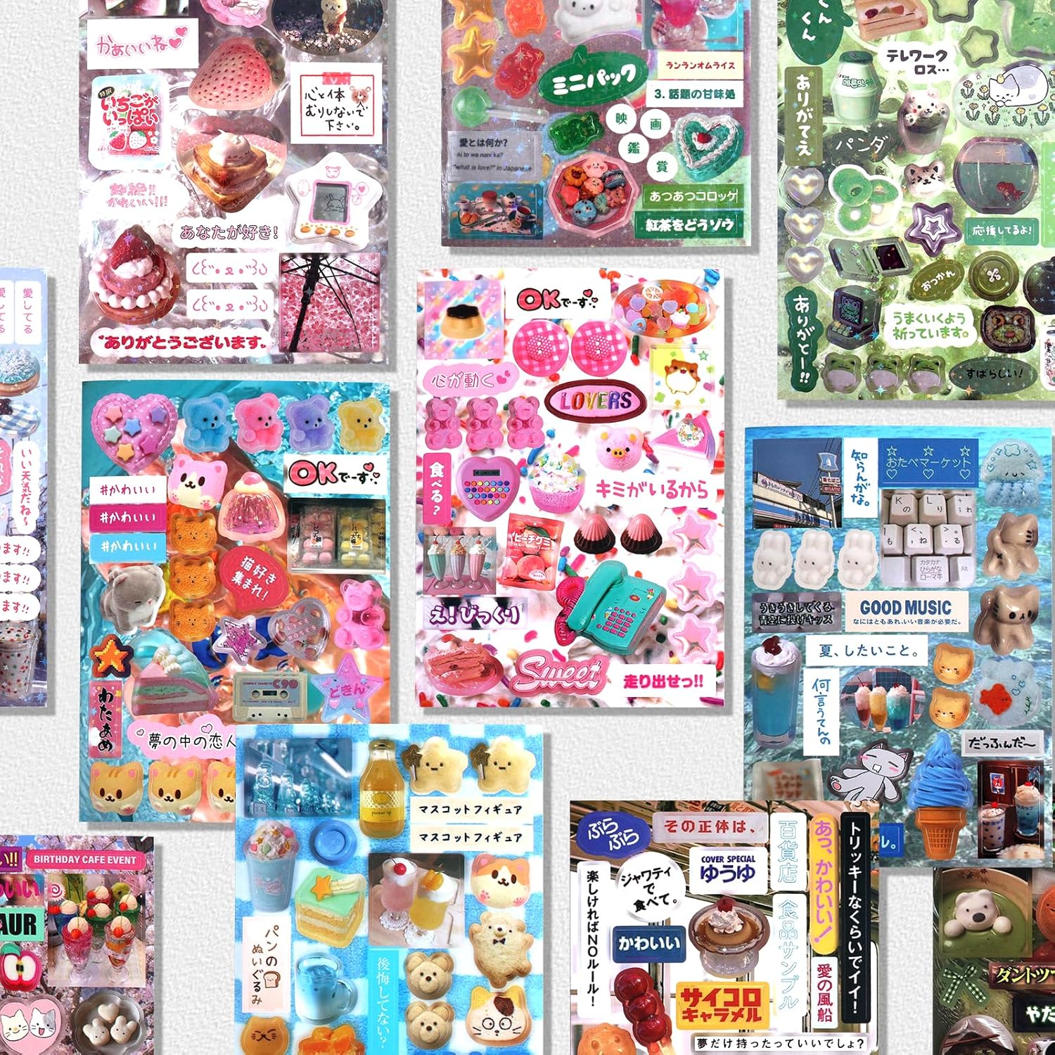 Cute Kawaii Sticker Book 800+ PCS – Japanese Heisei Retro Manga Style, 45 Sheets Aesthetic Stickers for Journaling, Cozy Scrapbook Supplies & DIY Crafts