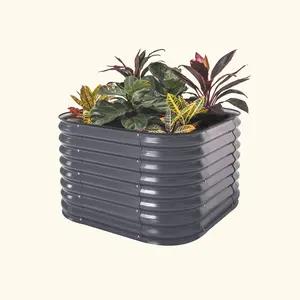 Vego Garden 26" Tall 4 In 1 Small Modular Metal Raised Garden Bed Kit for Outdoor Gardening Stackable Vegetable Planters Heavy Duty Planter