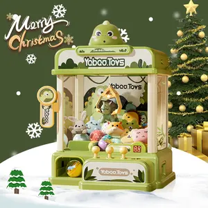 Children's mini claw machine with lights and sound effects, interactive arcade toy, includes 10 plush animals and 10 surprise balls, fun simulated claw machine, family party game, perfect for Halloween/Christmas/Birthday gifts.