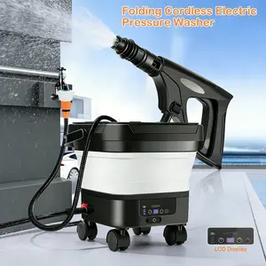 OJOYME Cordless Power Washer, 13L Foldable Portable Pressure Washer with 7 Spray Modes, Foam Cannon, Rechargeable for Car Interiors, Garden Cleaning