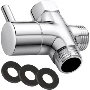 G1/2" Shower  Diverter Valve, Solid Brass Shower Arm Diverter Valve for Hand Held Showerhead and Fixed Spray , 20mm Diameter 3-Way Universal Shower System Replacement Part (Chrome Finish)