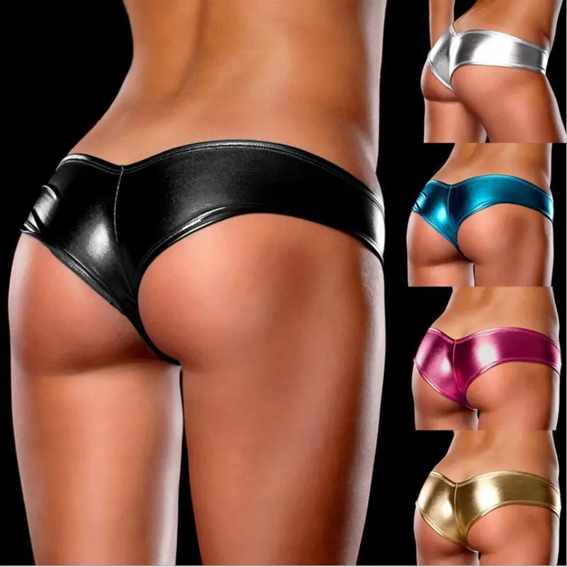 NEFELI 5Pcs Shiny Metallic Women’s Bikini Thongs Show Invisible Panties – Stylish & Comfortable Underwear For Everyday