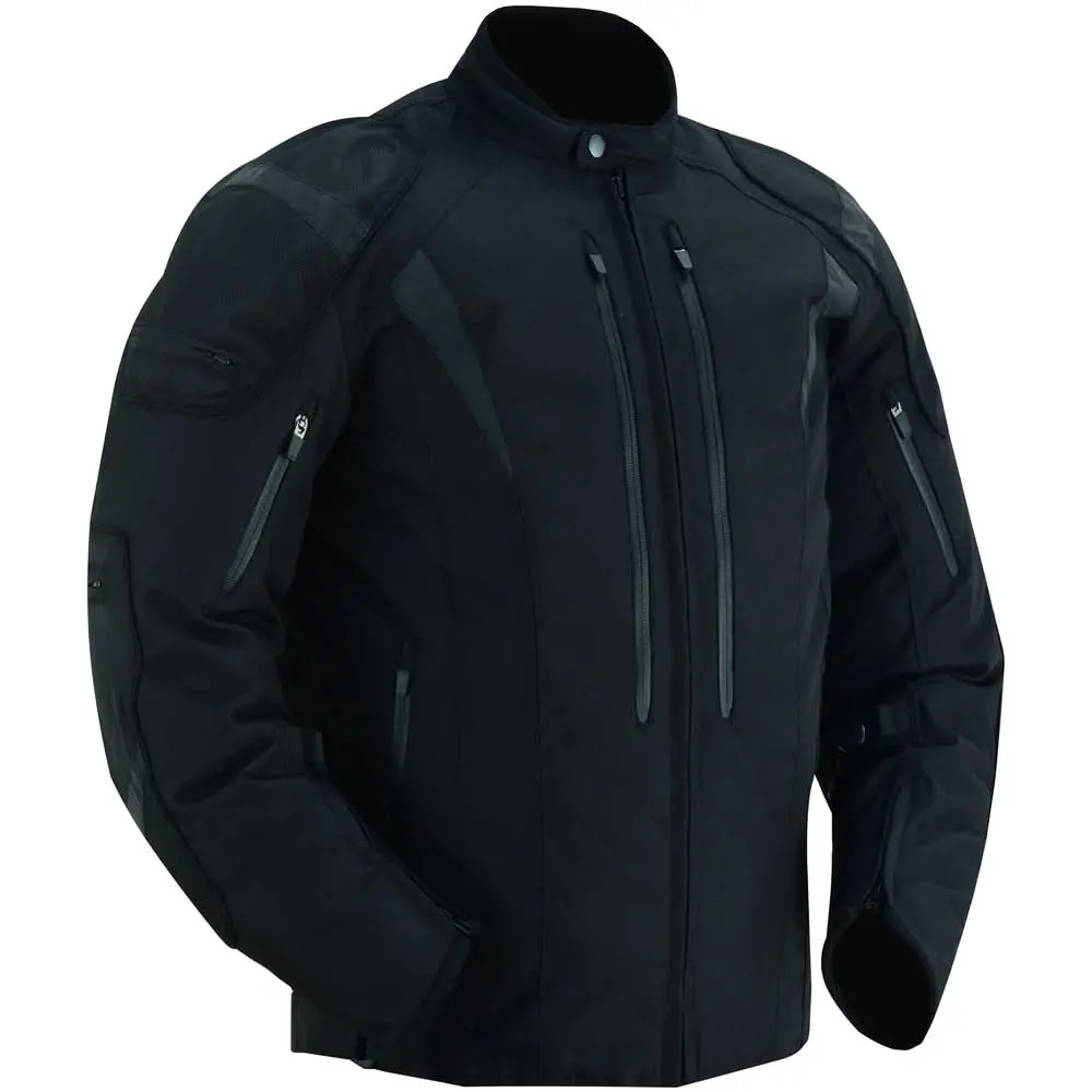 RENEGADE CLASSICS Men's Blast Black Micro Mesh Padded Long Sleeve Motorcycle Jacket - Ventilated, Sporty, Shell-Infused Design, Belt-Compatible, Pocket-Equipped Menswear Top, Stretch, Waterproof