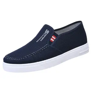 Traditional Beijing Style Men's Slip On Canvas Shoes Lightweight Breathable Casual Sneakers