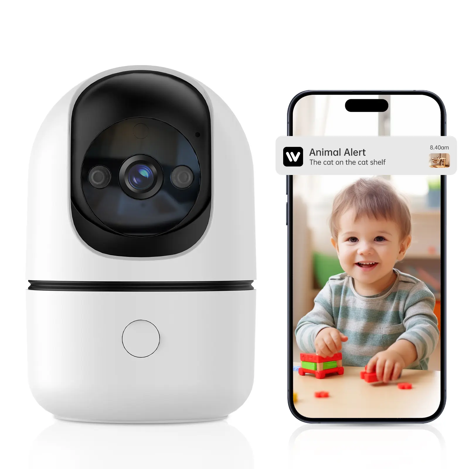 AI  Security Camera ,Emergency Alarm,US Server Encryption,AI Scenario Alarm Camera,Wired,WiFI Camera 2.4G/5G Monitoring 3MP Indoor Outdoor, 360 degree PTZ,Full Color Night Vision Camera,Easy to Install