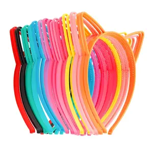 24Pcs Cat Ears Headbands Plastic Taylor Decorations Kitty Headbands for Girls Favors Birthday Supplies for Women Halloween Hair Accessories Hair Hoops Costume