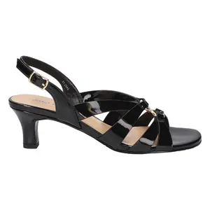 Easy Street Womens Zazie Kitten Slingback Dress Sandals Mid Heel 2-3" - Black