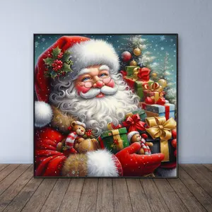 Santa Claus Pattern DIY Diamond Arts Colorful Painting Kit without Frame, Christmas Gift DIY 5D Diamond Arts Colorful Painting for Bedroom Home Wall Decor