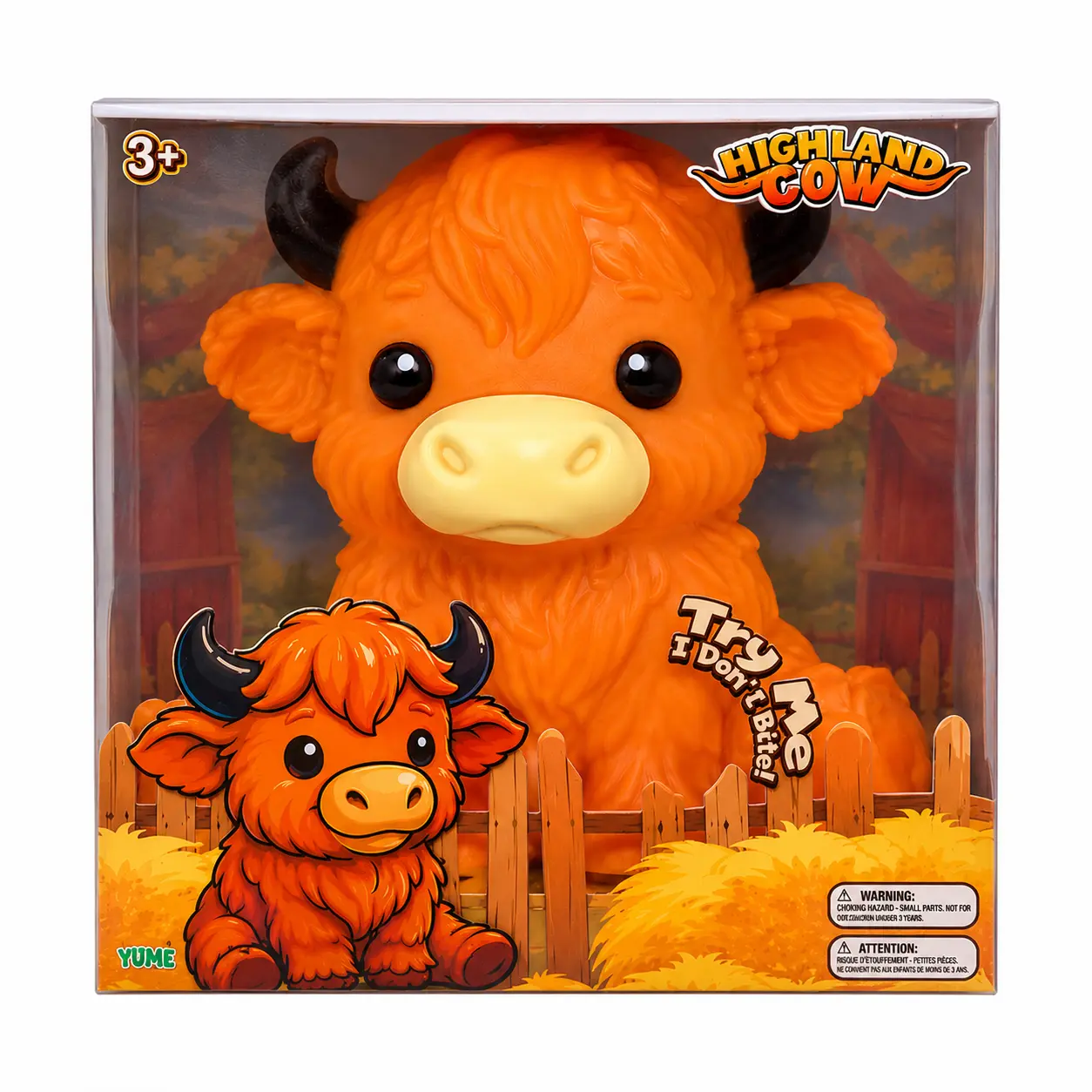 Highland Cow Squishy Toy – Slow Rising Sensory Squeeze Toy – Soft Stress Relief Fidget – Orange Farm Animal Gift