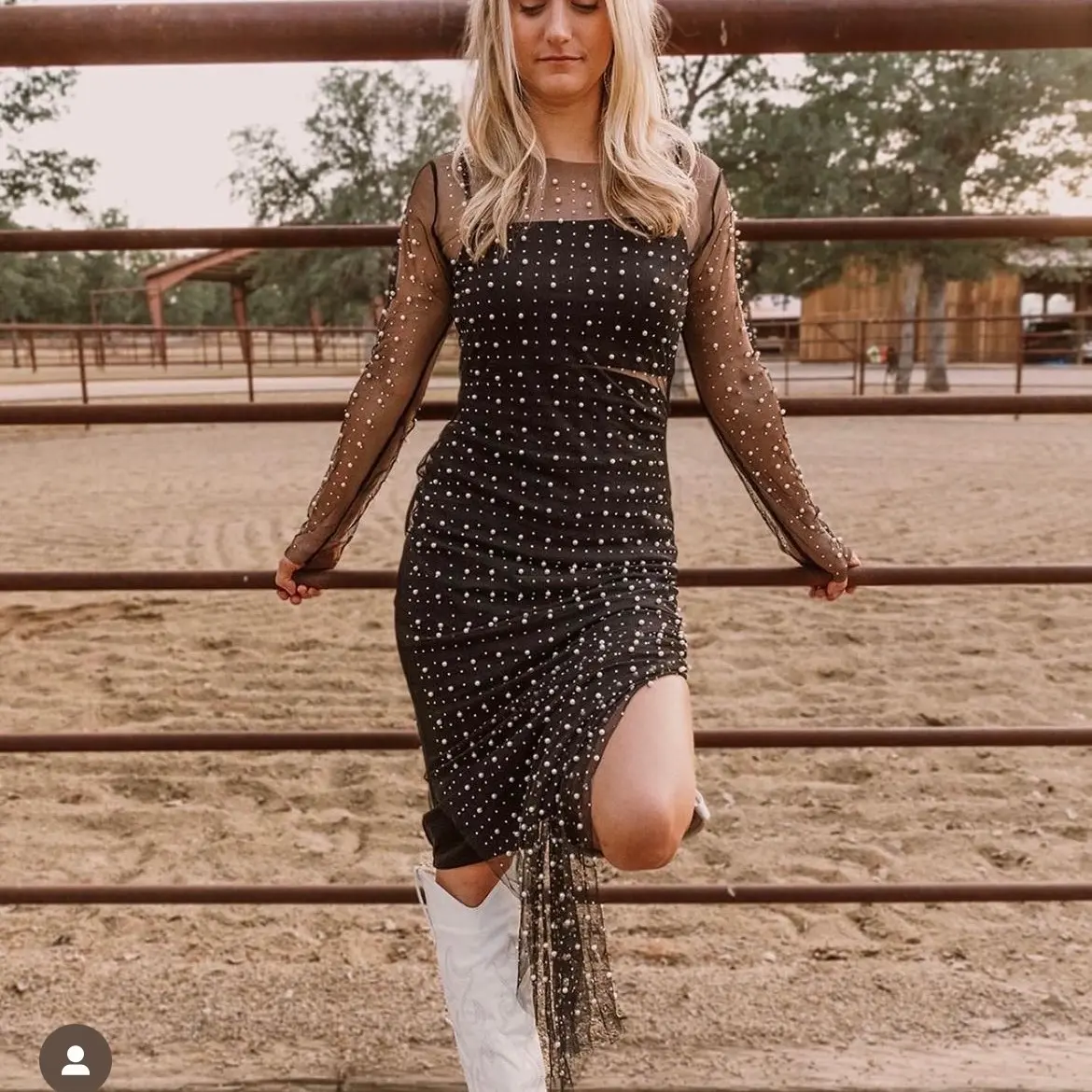 Show Stopin Pearl Mesh Dress