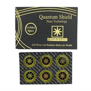 Quantum Shield EMF Radiation Protection Stickers 6pcs Multi Device Anti Radiation Shield for Phones Laptops AirPods Sleek Gold Finish