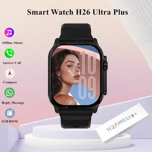 New Amoled H26 Ultra Plus Smart Watch 1GB Memory Support Whatsapp Reply Compass Offline Music Series 11 Smartwatch Men Women For