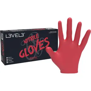L3 Level 3 Nitrile Gloves - Professional Heavy Duty Disposable Gloves - Latex Free - Fits Snug - Box of 100