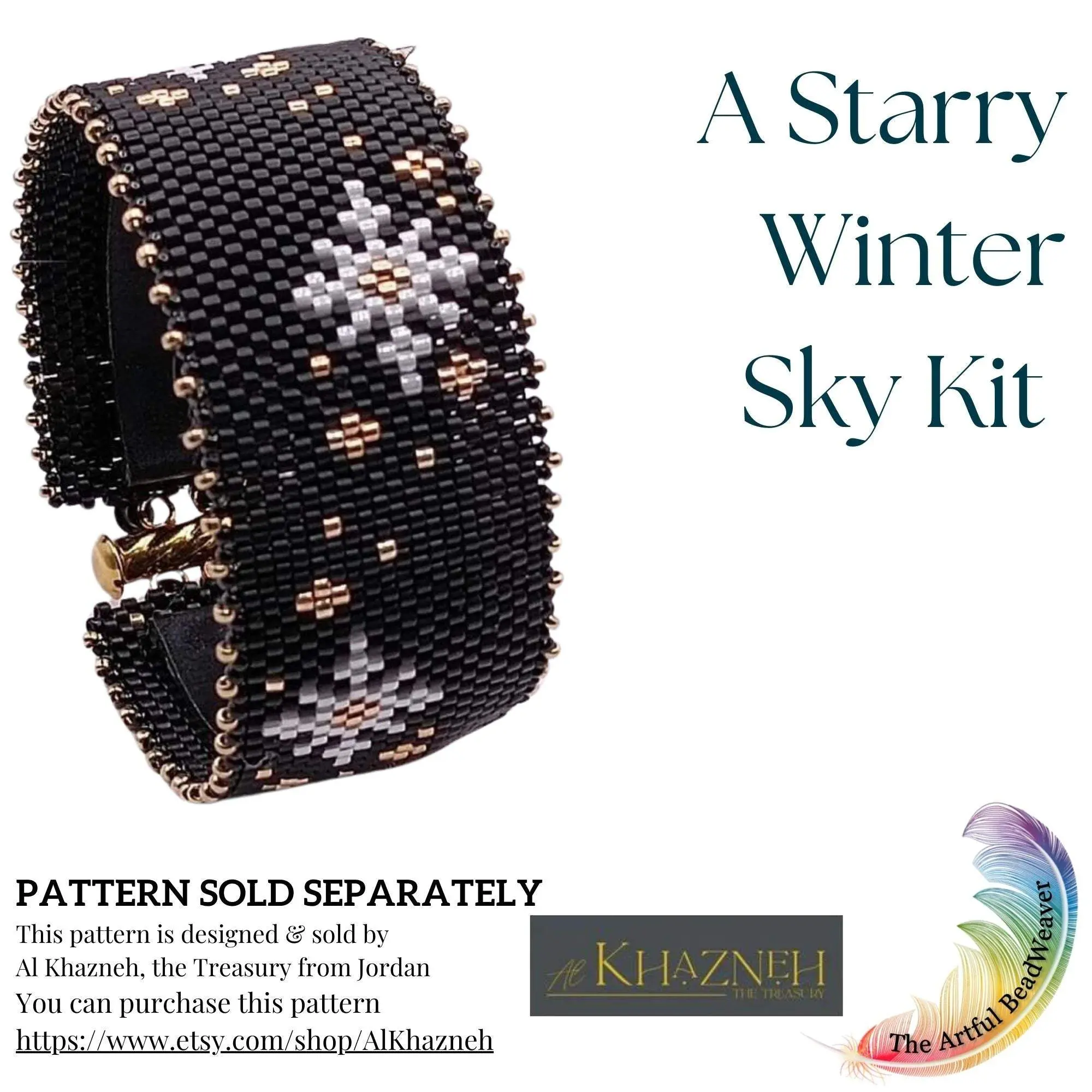 A Starry Winter Sky Peyote Bracelet Kit | Pattern Sold Separately