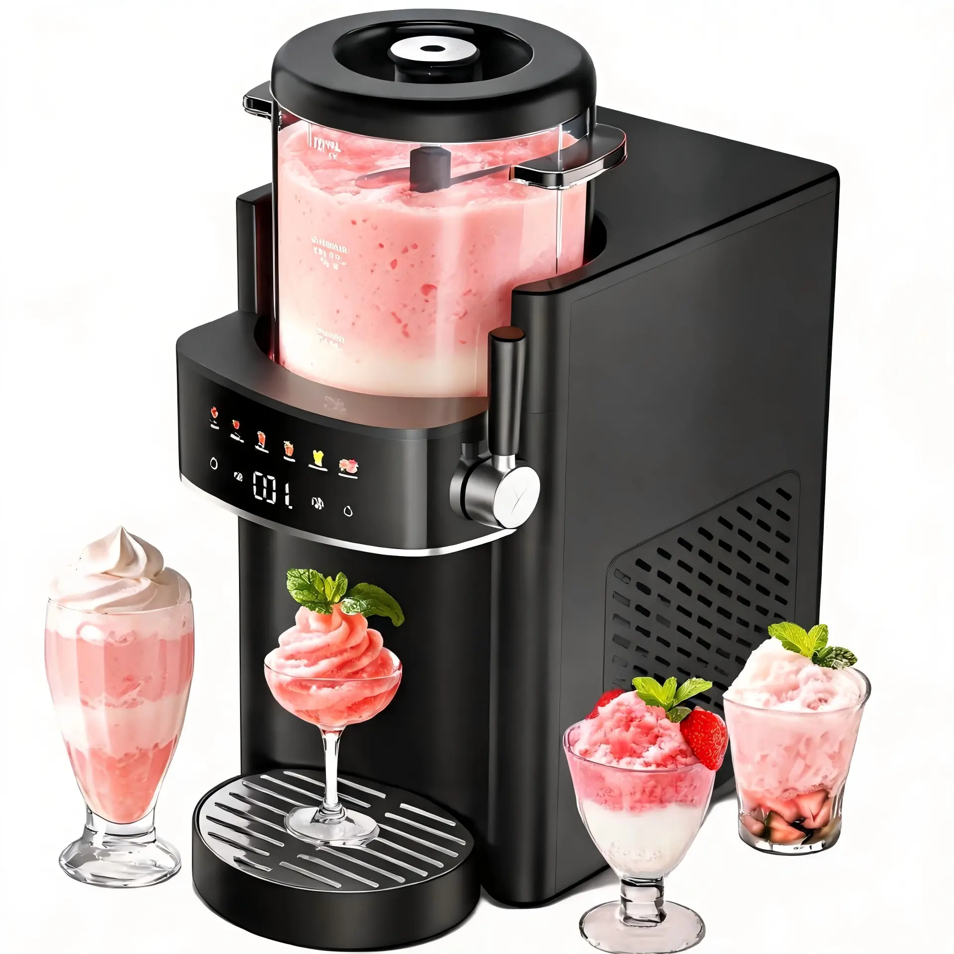 S1 Countertop Slushie Machine - 6-in-1 No-Ice Kitchen Appliance with 6 1-Touch Presets, Milkshake Mode, Adjustable Texture, 40oz Capacity, Self-Clean, Space Saver for Smooth Frozen Drinks, Margarita, Frappé in Minutes, Café-Style at Home