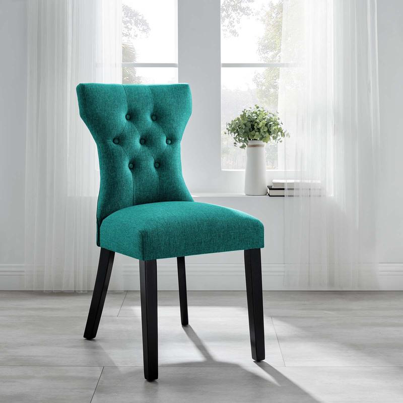 Modway Silhouette Dining Side Chair in Teal