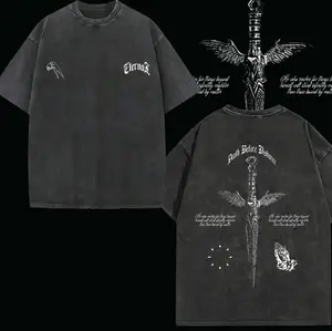 Death Before Dishonor Dagger Premium Pumpcover 100% Cotton Luxury Oversized Gym Tshirt With Grunge Punk Emo Esthetic