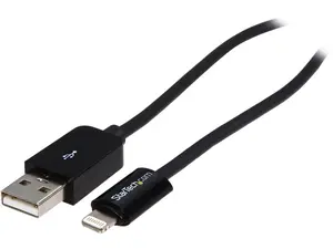 StarTech.com USBLT1MB Black 1m (3ft) Black Apple 8-pin Lightning Connector to USB Cable for iPhone / iPod / iPad