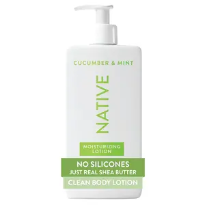 Native Body Lotion, Cucumber & Mint, 48-Hour Hydration for Dry & Sensitive Skin, Made with Plant-Based Moisturizers like Shea Butter, Silicone & Paraben Free, 16.5 fl oz
