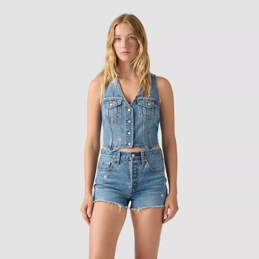 Levi's Women's "Bee in the Bonnet" Denim Vest - Blue L