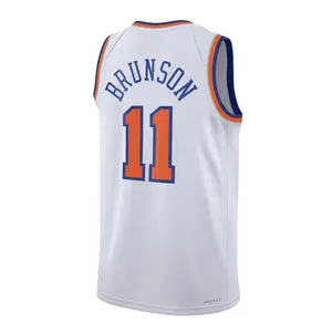 2026 Brunson #11 White Orange Point Guard Basketball Jersey full logo – Retro Swingman Pro Style Hoop Fan Shirt
