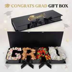 2026 Graduation Season Creative Graduation Gift Box, Fillable Graduation Letter Shaped Cardboard Tray Box, Graduation Favor Candy Gift Box for High School College Party Dessert Table Decor Souvenir Packaging, Unique Gift, Graduation Gift Wrapping