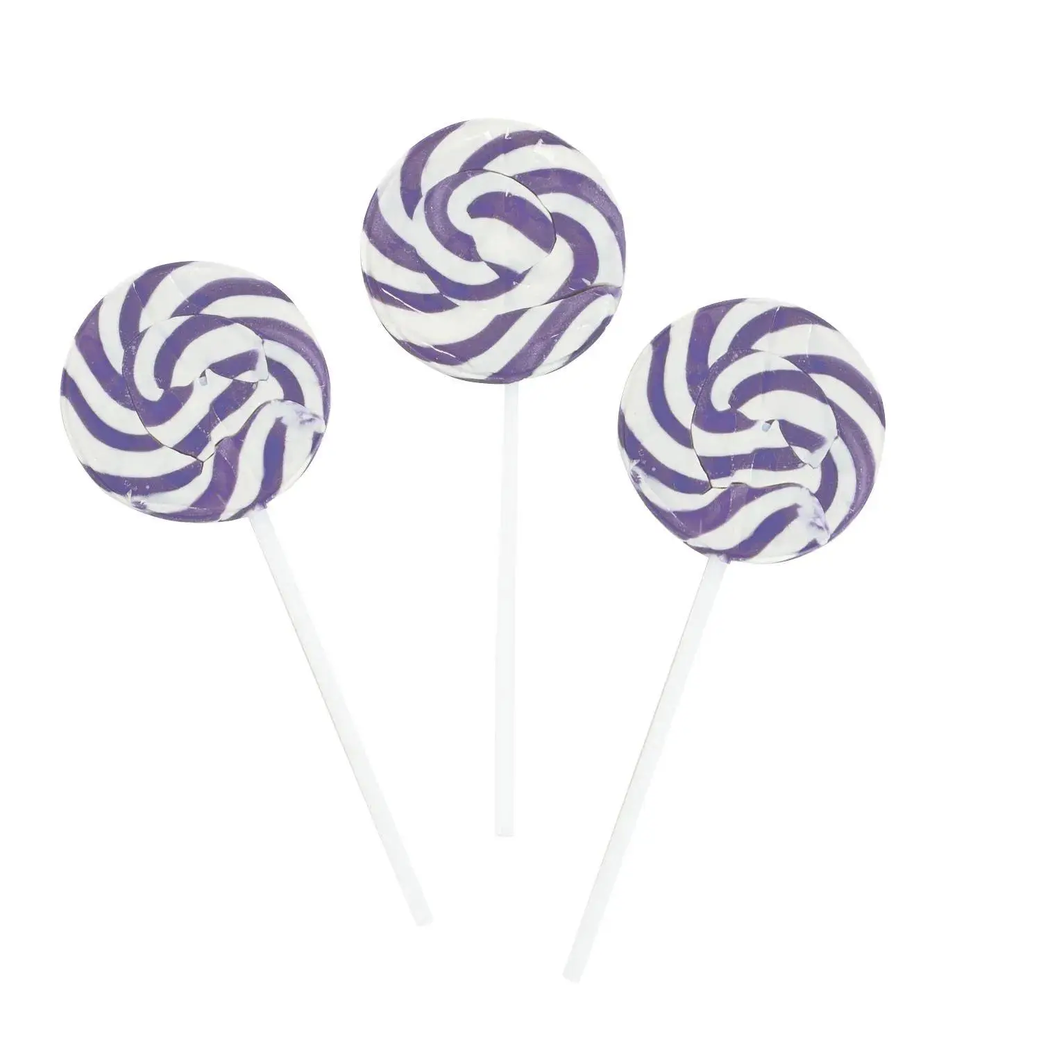 1 3/4" Bright Purple Swirl Grape Lollipops - 24 Pc.