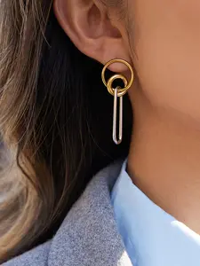 Minimalist Mixed Color Earrings For Women 18K Gold Plated Stainless Steel Earrings Simple Fashion Jewelry Girls Gift