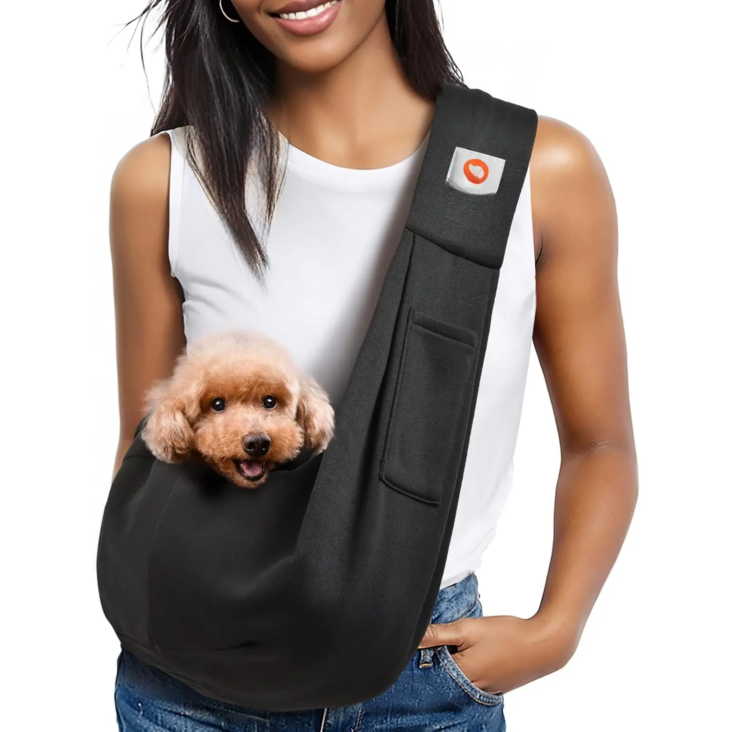 Small  Sling Carrier - Classic Pocket & Classic Strap & Classic Pocket - for 3-10 lbs Pets(Red)