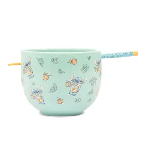 Disney Lilo & Stitch Hawaiian Icons 20-Ounce Ramen Bowl and Chopstick Set
