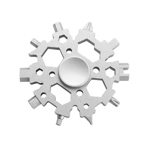 23-in-1 Outdoor Multitool Fidget Spinner - Snowflake Wrench for Camping & Biking