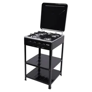 Portable Stove 4 Burner,Gas Stove with Support Leg Stand and Wind Blocking Cover Adapter with 2-Tier Storage Rack