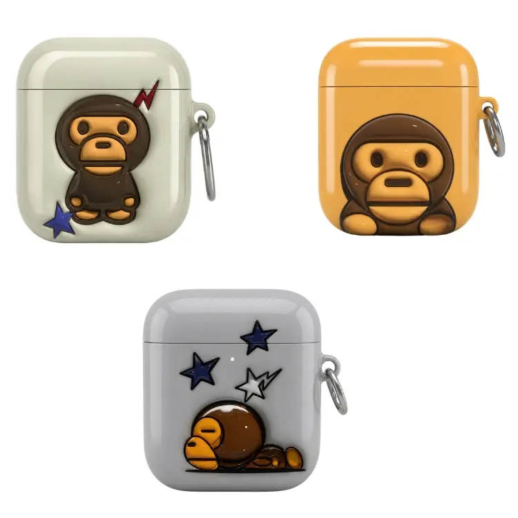Cute Baby Monkey AirPods Case, Kawaii Cartoon Earbuds Cover, Protective AirPods Case for AirPods Gen 1/2/3/4 & AirPods Pro 1/2/3, Wireless Earphone Case, Gift for Monkey Lovers