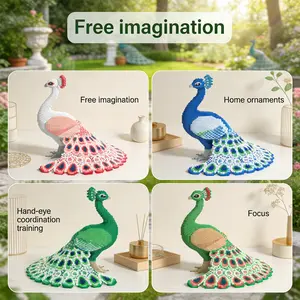 Creative Garden Peacock Series Building Block Model, 1688pcs, Original Authentic, New 2026 Design, Perfect Gift, Home Decor, DIY Craft