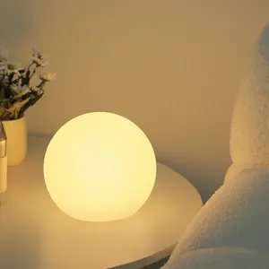 Creative LED Round Ball Table Lamp with Timer Dimming, Bedside Lamp for Bedroom, Sleep Light, Suitable for Bedroom, Living Room Lighting, etc