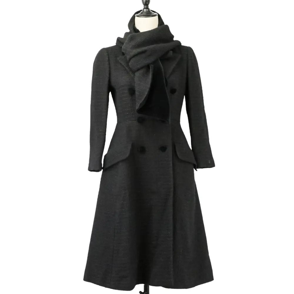 Pre-owned CHANEL Tweed Small Leather Goods Wool Coat