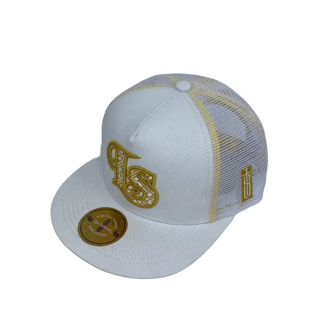 EL REY White and Gold Hat with Adjustable Snapback Closure, Versatile Design for Casual Day Outs and Formal Occasions