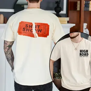 High R0ad KW 2 Sides Tee - Concert Outfit T-Shirt, 'Ticket To Your Shjt Show' Koe Wetzel Merch, Unisex Short Sleeve Tee, Casual Clothing Top for Women, Perfect for Concerts and Everyday Wear Cotton Fabric