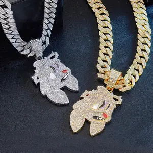 Cute Rabbit Head Charm Cuban Chain Pendant Women and Girls Creative Gifts Luxury Decorations Party Cool Girls, Great Choice for Gifts or Fashion Matches