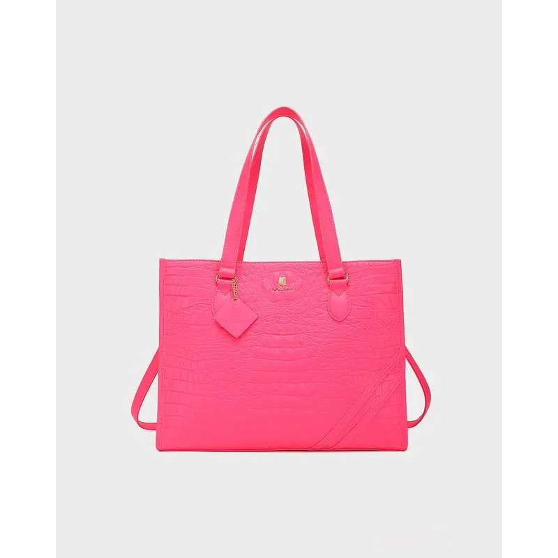 Women's Statement Neon Pink V2 Tote Bag, Stylish City Tote Bags for Women, Tote Bags Women