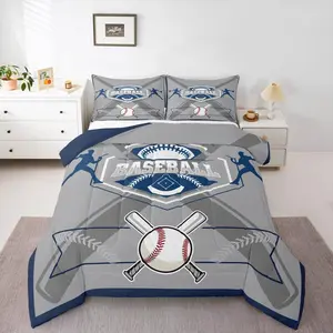 Baseball Comforter,Kids Baseball Bedding,Sports Boys Sets, Men,Baseball Bat Bed Set,Bedroom Decor Quilt