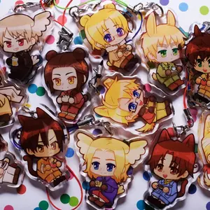 8 Styles Hetalia Charms APH Anime Chibi Acrylic Keychains