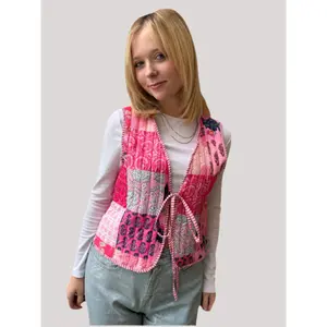 Patchwork Front Bow Quilted Vest