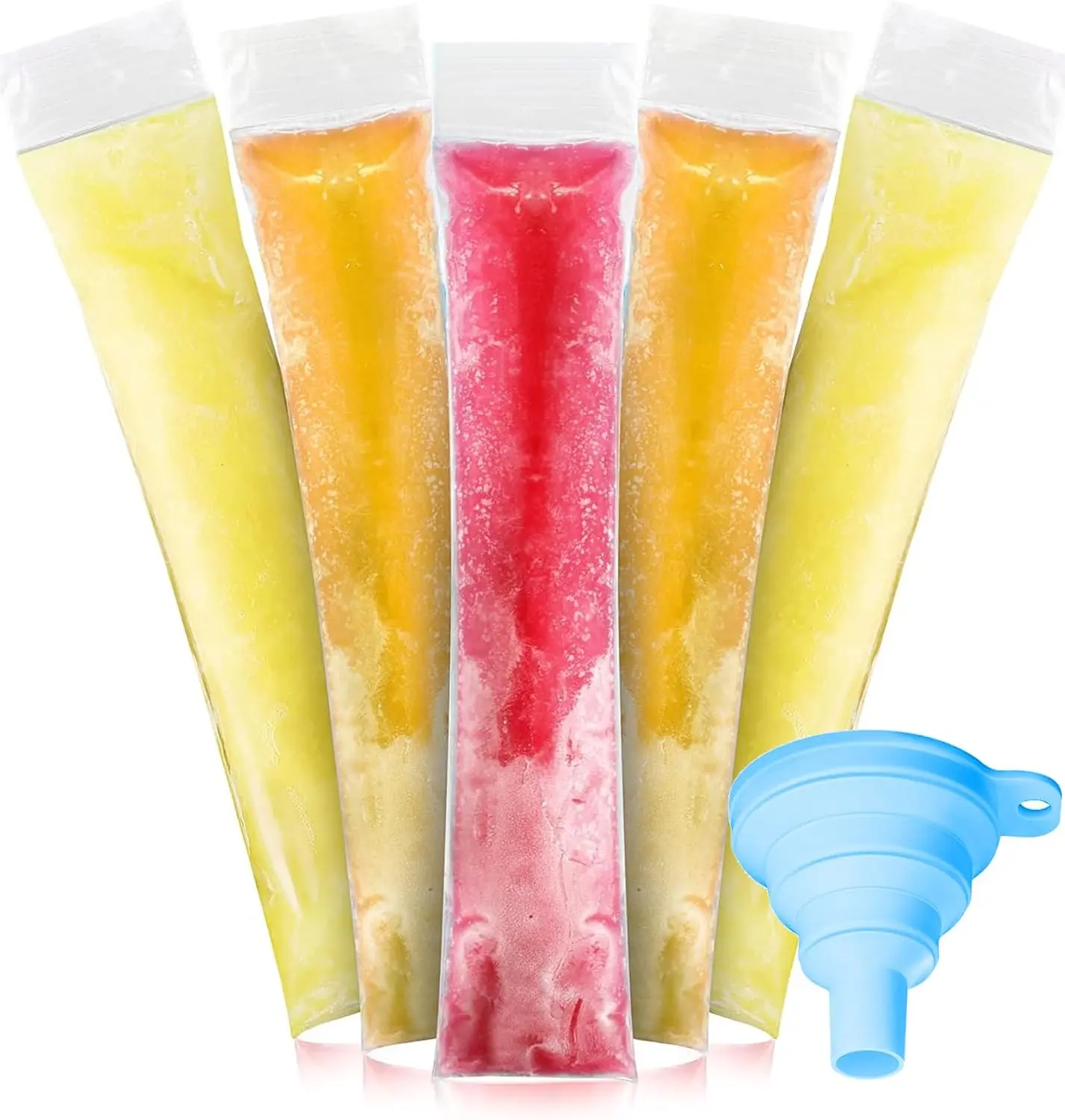 100PCS Ice Popsicle Mold Bags  BPA Free Freezer Zip Pops for Juice, Yogurt & Smoothies