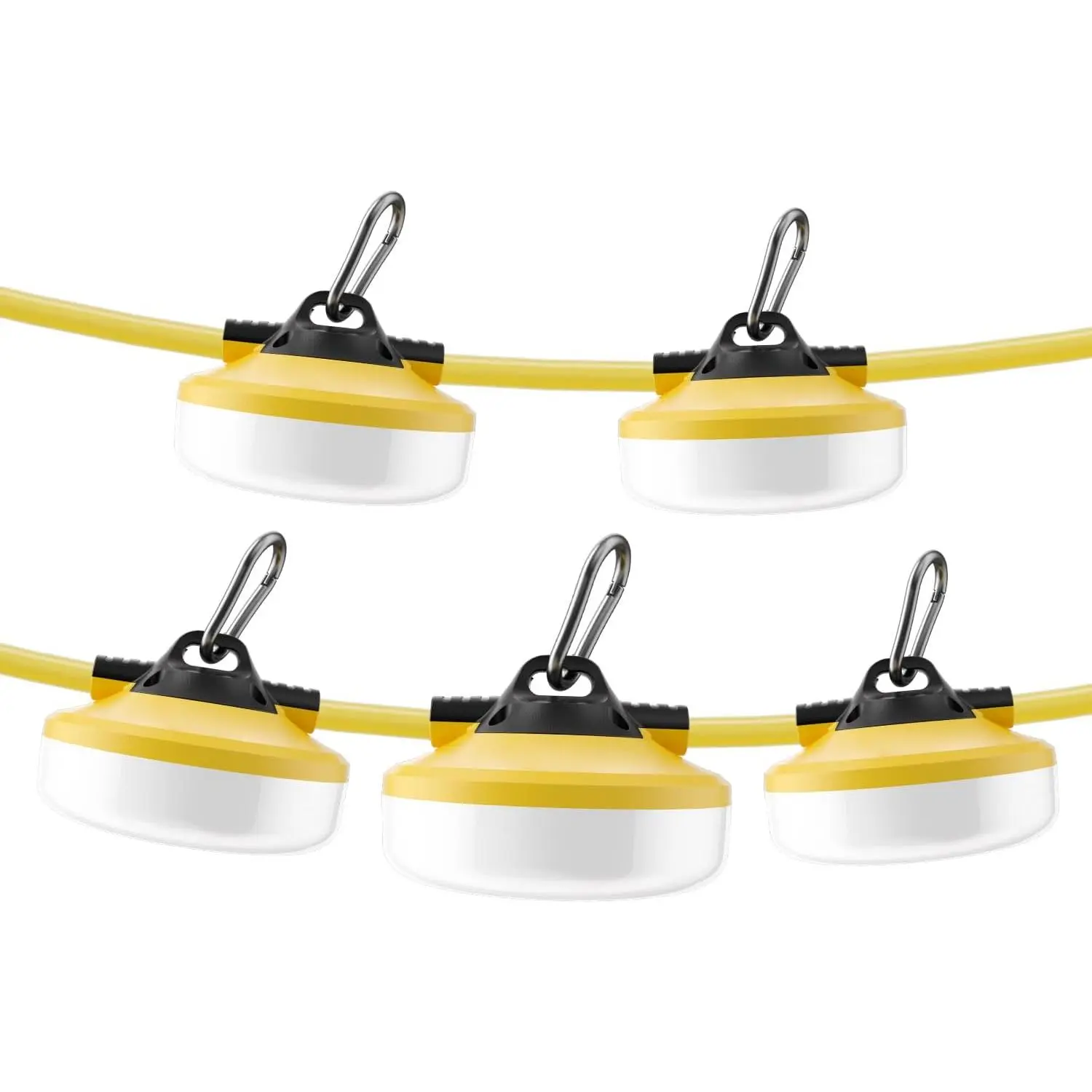 LED Construction String Lights 50FT, 5000 LM, 5000K Daylight LED String Work Lights, 50W Temporary Lighting for Job Site Outdoor Indoor, IP65 Waterproof Temporary Construction Lights, ETL Listed